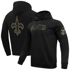 New Orleans Saints Pro Standard Classic Chenille Pullover Hoodie - Black Hoodies
