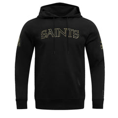 New Orleans Saints Pro Standard Classic Chenille Pullover Hoodie - Black Hoodies