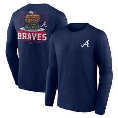 Atlanta Braves Blooper Burger Long Sleeve T-Shirt - Navy T-shirts