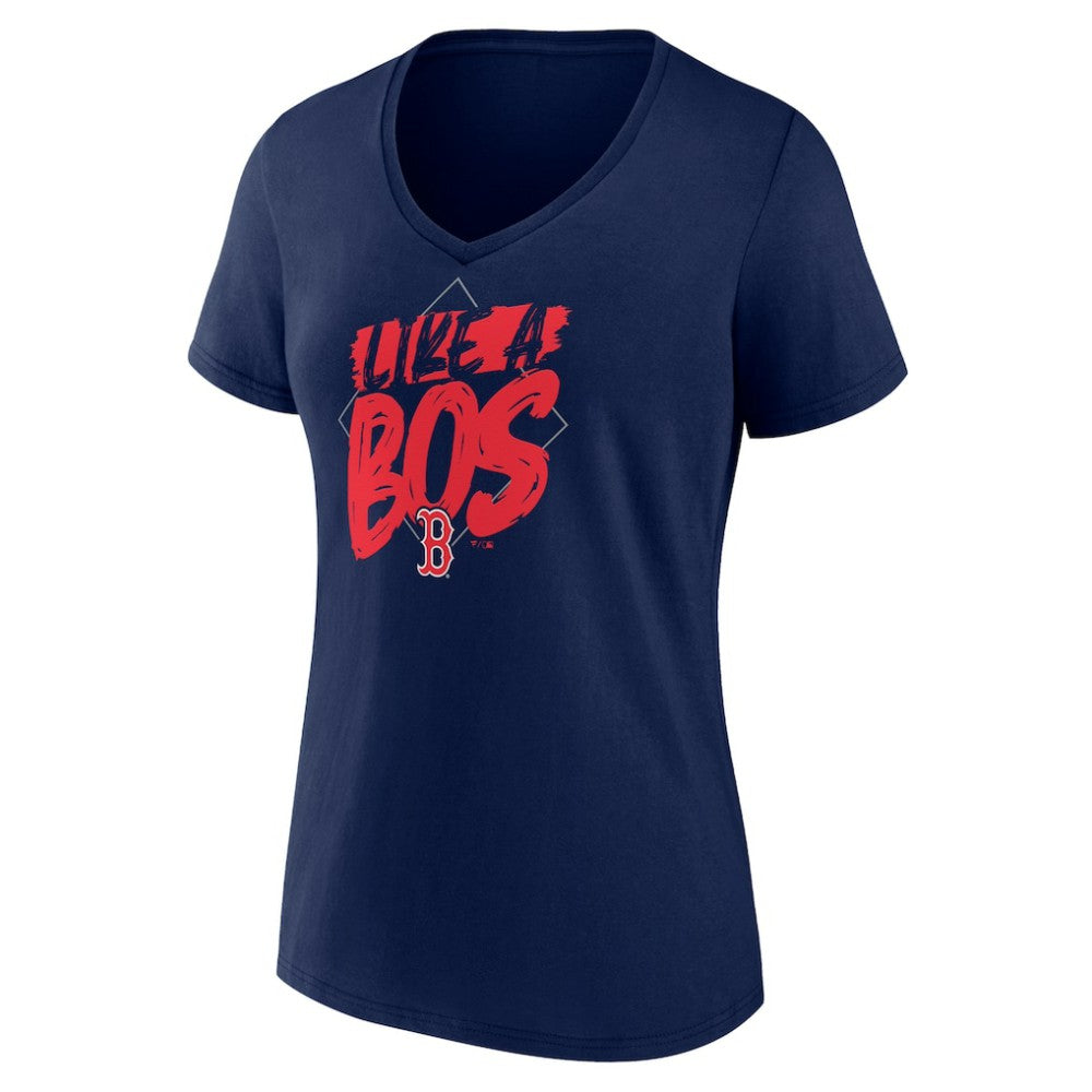 Boston Red Sox Women's Like a BOS V-Neck T-Shirt - Navy T-shirts