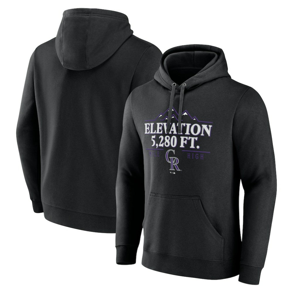 Colorado Rockies Elevation Pullover Hoodie - Black Hoodies