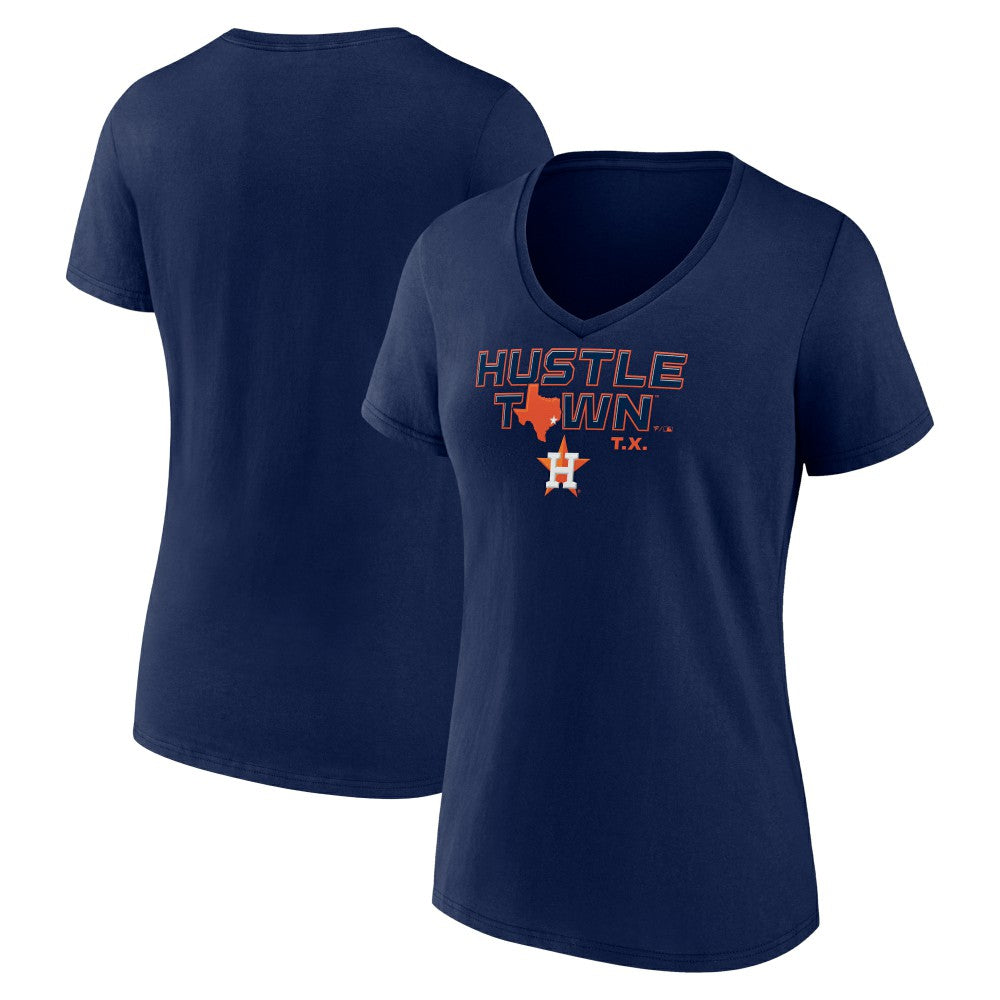 Houston Astros Women's Hustle Town V-Neck T-Shirt - Navy T-shirts