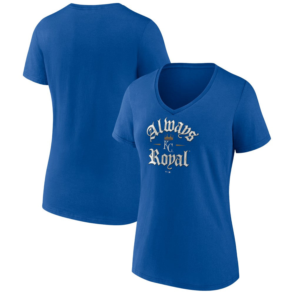 Kansas City Royals Women's Always Royal V-Neck T-Shirt - Royal T-shirts