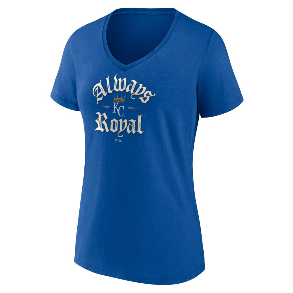 Kansas City Royals Women's Always Royal V-Neck T-Shirt - Royal T-shirts