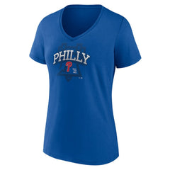 Philadelphia Phillies Women's Philly Cotton V-Neck T-Shirt - Royal T-shirts
