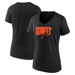 San Francisco Giants Women's Gigantes V-Neck T-Shirt - Black T-shirts