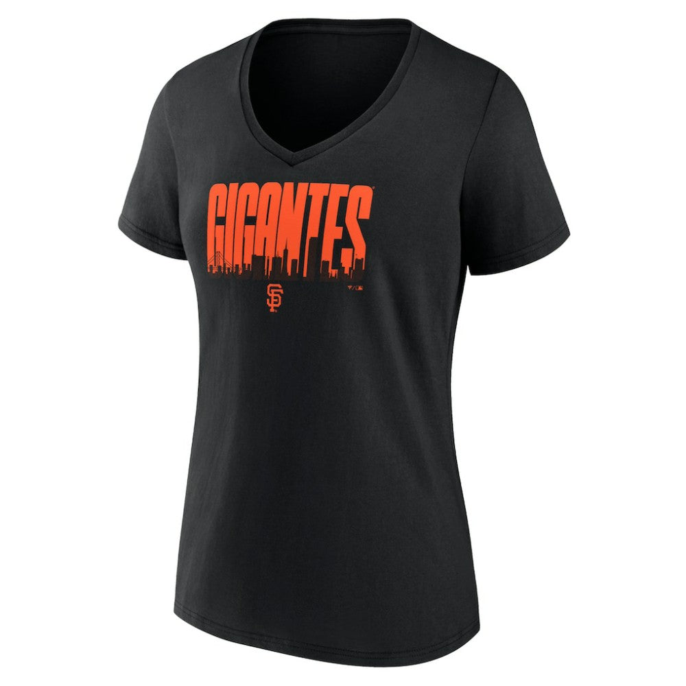 San Francisco Giants Women's Gigantes V-Neck T-Shirt - Black T-shirts