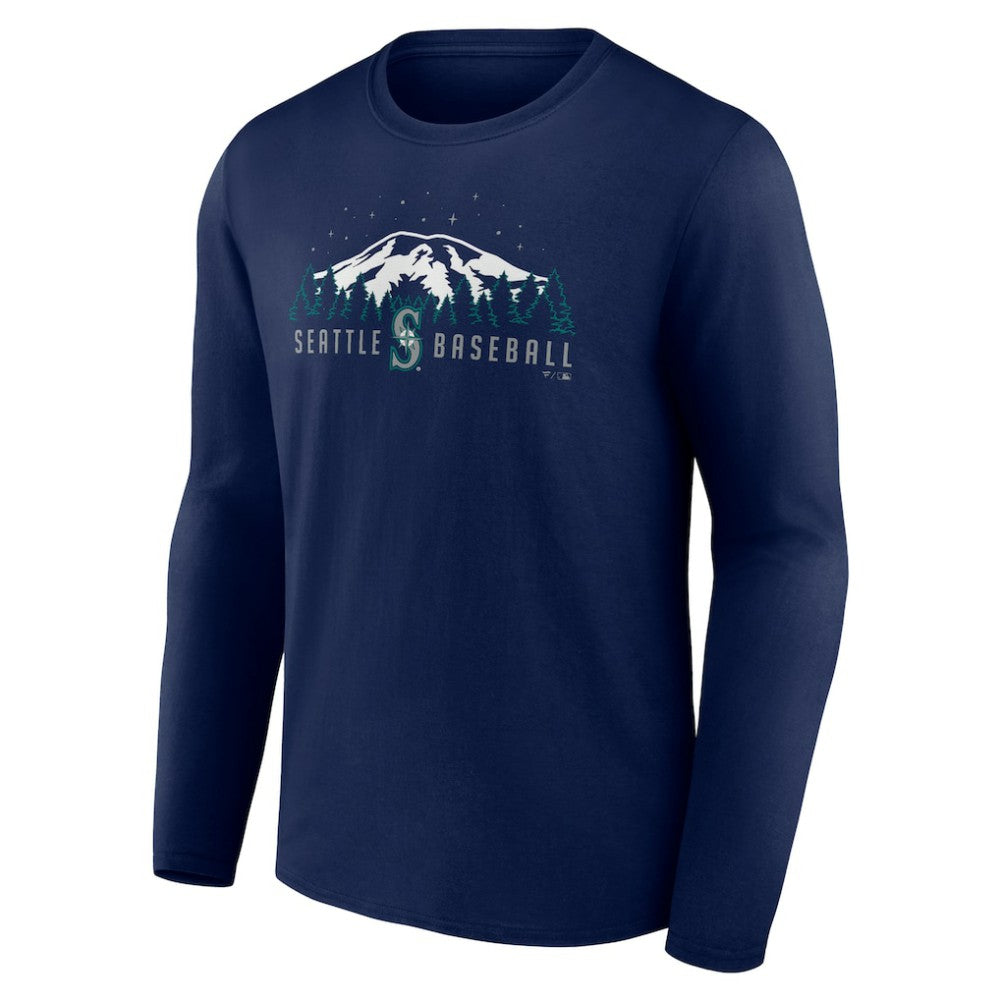 Seattle Mariners Mountains Long Sleeve T-Shirt - Navy T-shirts