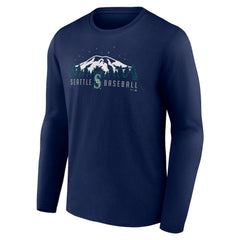 Seattle Mariners Mountains Long Sleeve T-Shirt - Navy T-shirts