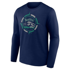 Seattle Mariners Compass Long Sleeve T-Shirt - Navy T-shirts