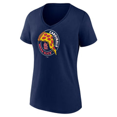 St. Louis Cardinals Women's Mega Slice V-Neck T-Shirt - Navy T-shirts