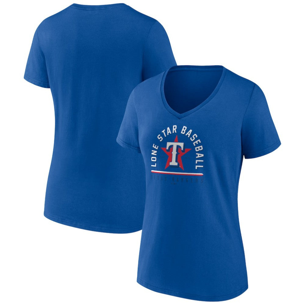 Texas Rangers Women's Lone Star Baseball V-Neck T-Shirt - Royal T-shirts