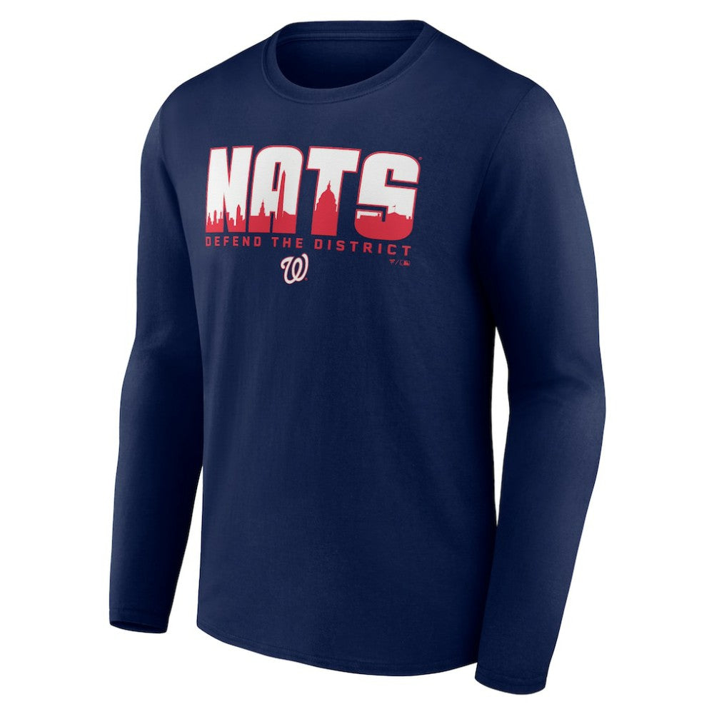 Washington Nationals Defend the District Long Sleeve T-Shirt - Navy T-shirts