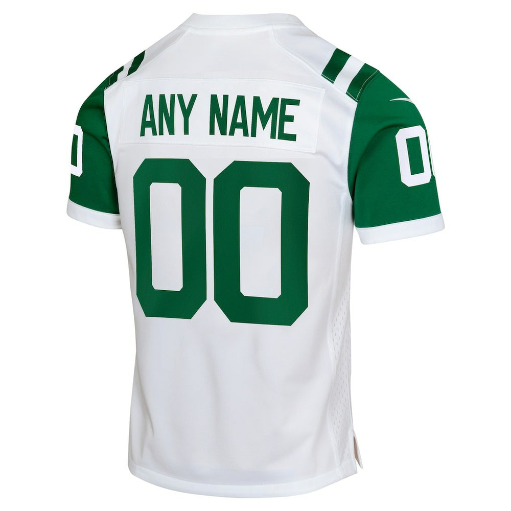 New York Jets Youth Classic Alternate Custom Replica Jersey - White Jerseys