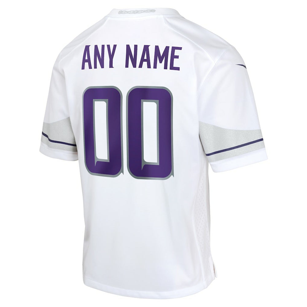 Minnesota Vikings Youth Alternate Custom Game Jersey - White Jerseys