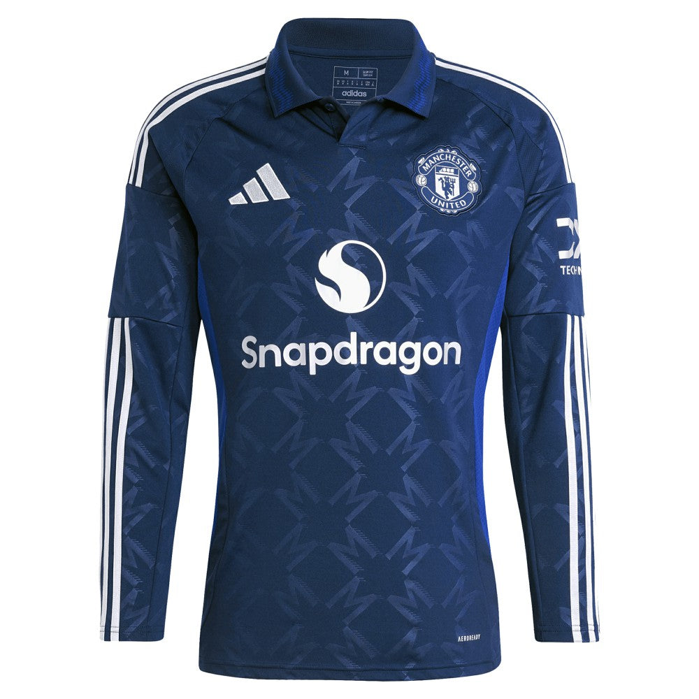 Manchester United 2024/25 Away Replica Long Sleeve Custom Jersey Navy - Adidas outlet