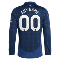 Manchester United 2024/25 Away Replica Long Sleeve Custom Jersey Navy - Adidas outlet