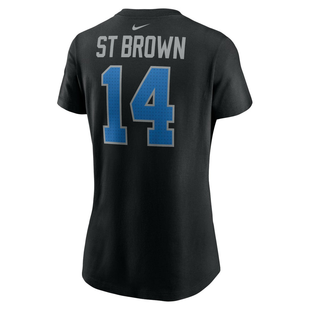 Amon-Ra St. Brown Detroit Lions Women's Player Name & Number T-Shirt - Black T-shirts