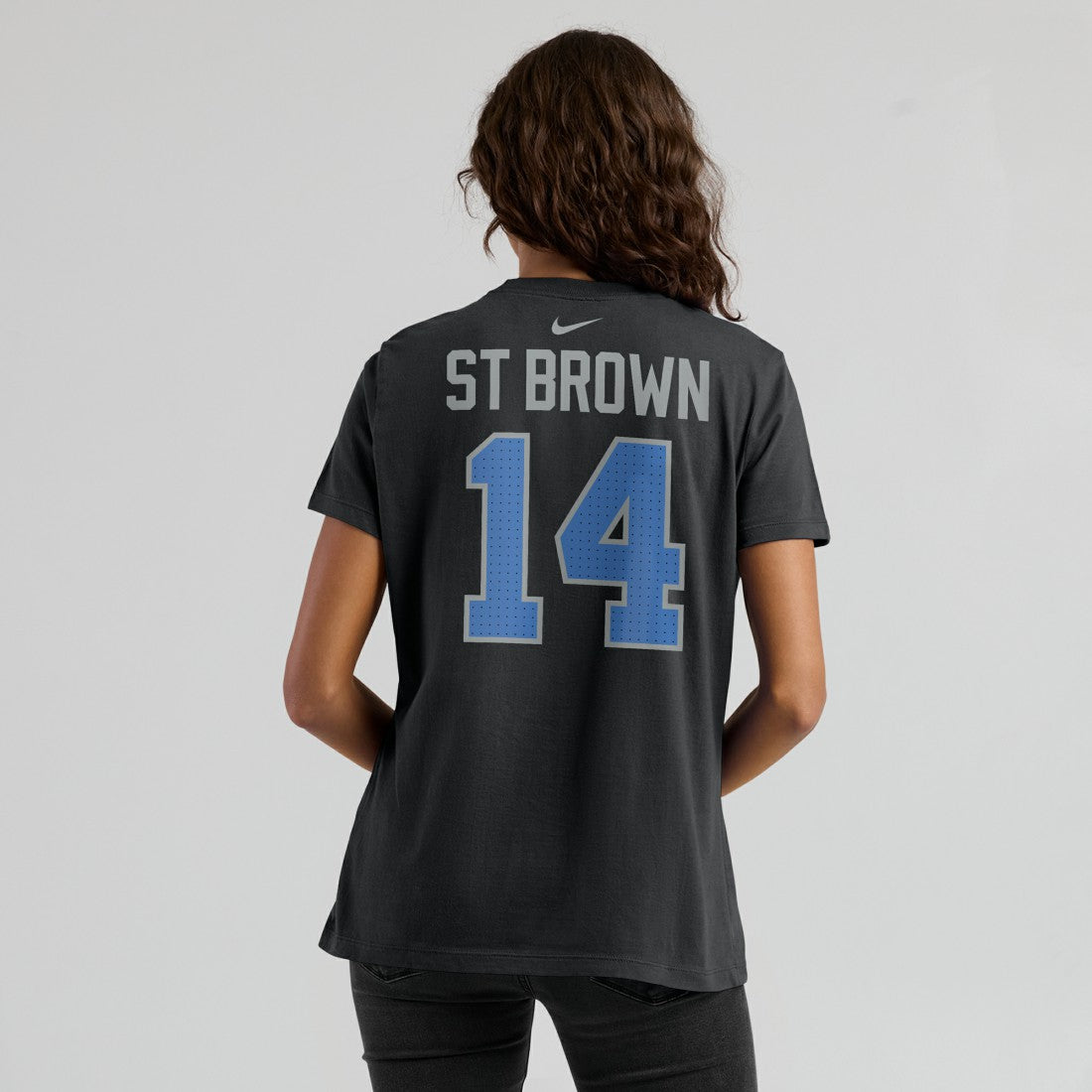 Amon-Ra St. Brown Detroit Lions Women's Player Name & Number T-Shirt - Black T-shirts