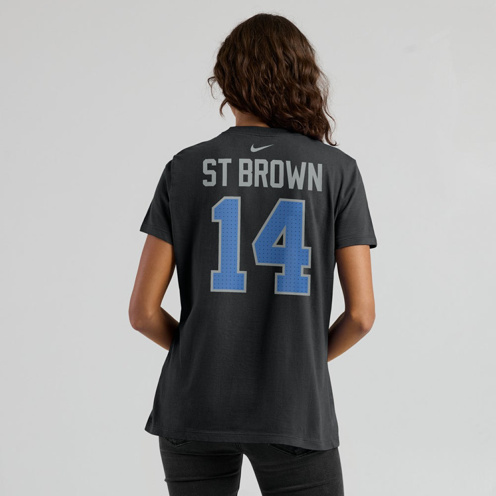 Amon-Ra St. Brown Detroit Lions Women's Player Name & Number T-Shirt - Black T-shirts