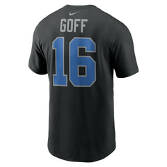 Jared Goff Detroit Lions Name & Number T-Shirt - Black T-shirts