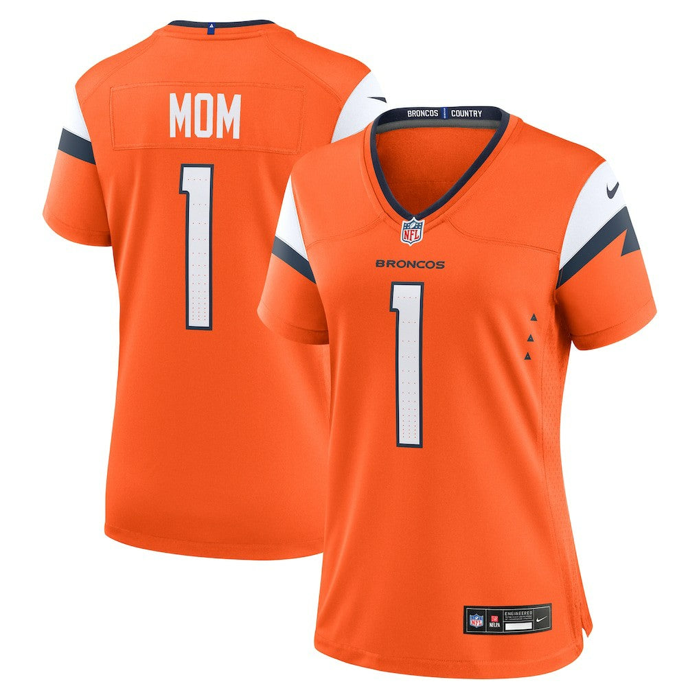 Denver Broncos Women's #1 Mom Game Jersey - Orange Jerseys