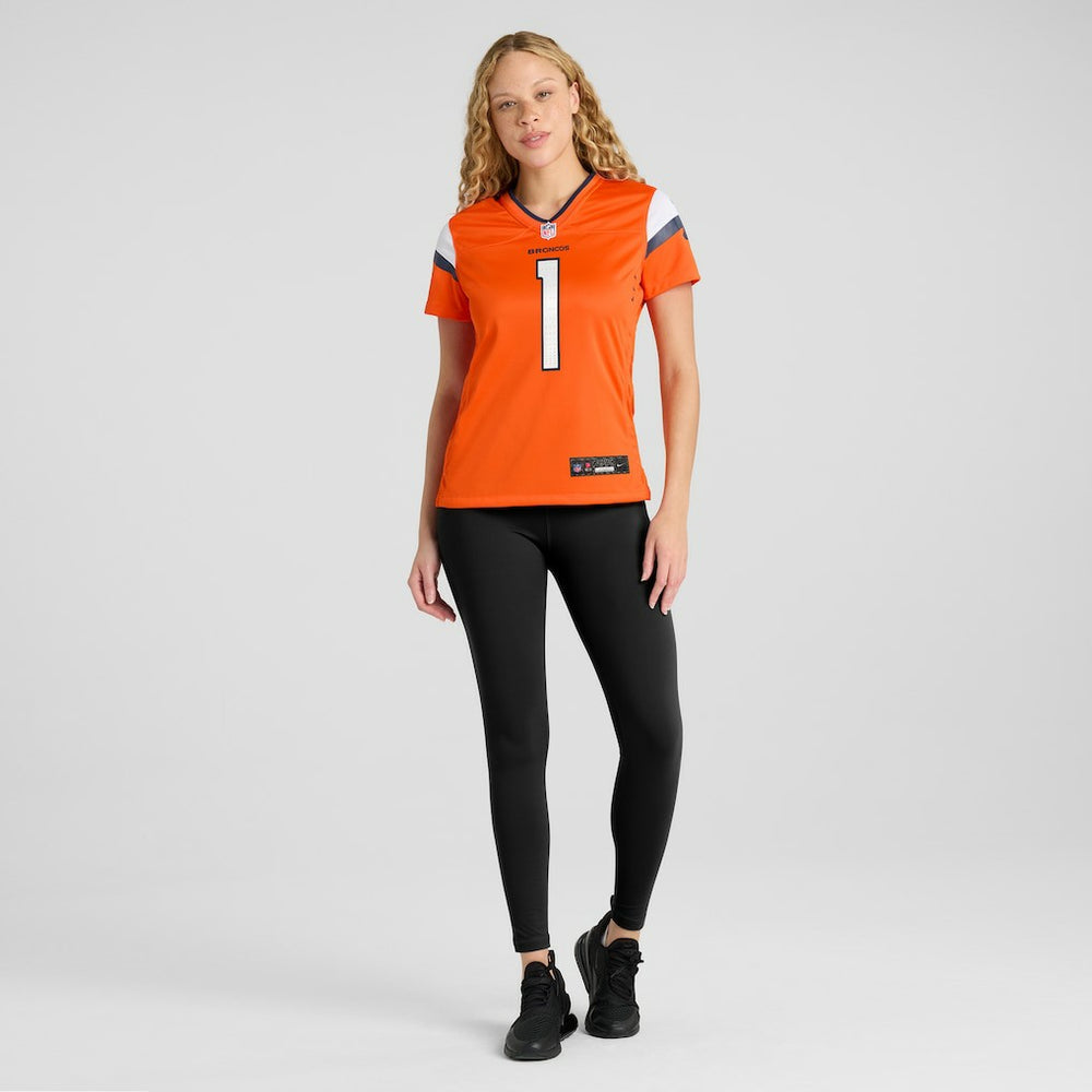 Denver Broncos Women's #1 Mom Game Jersey - Orange Jerseys