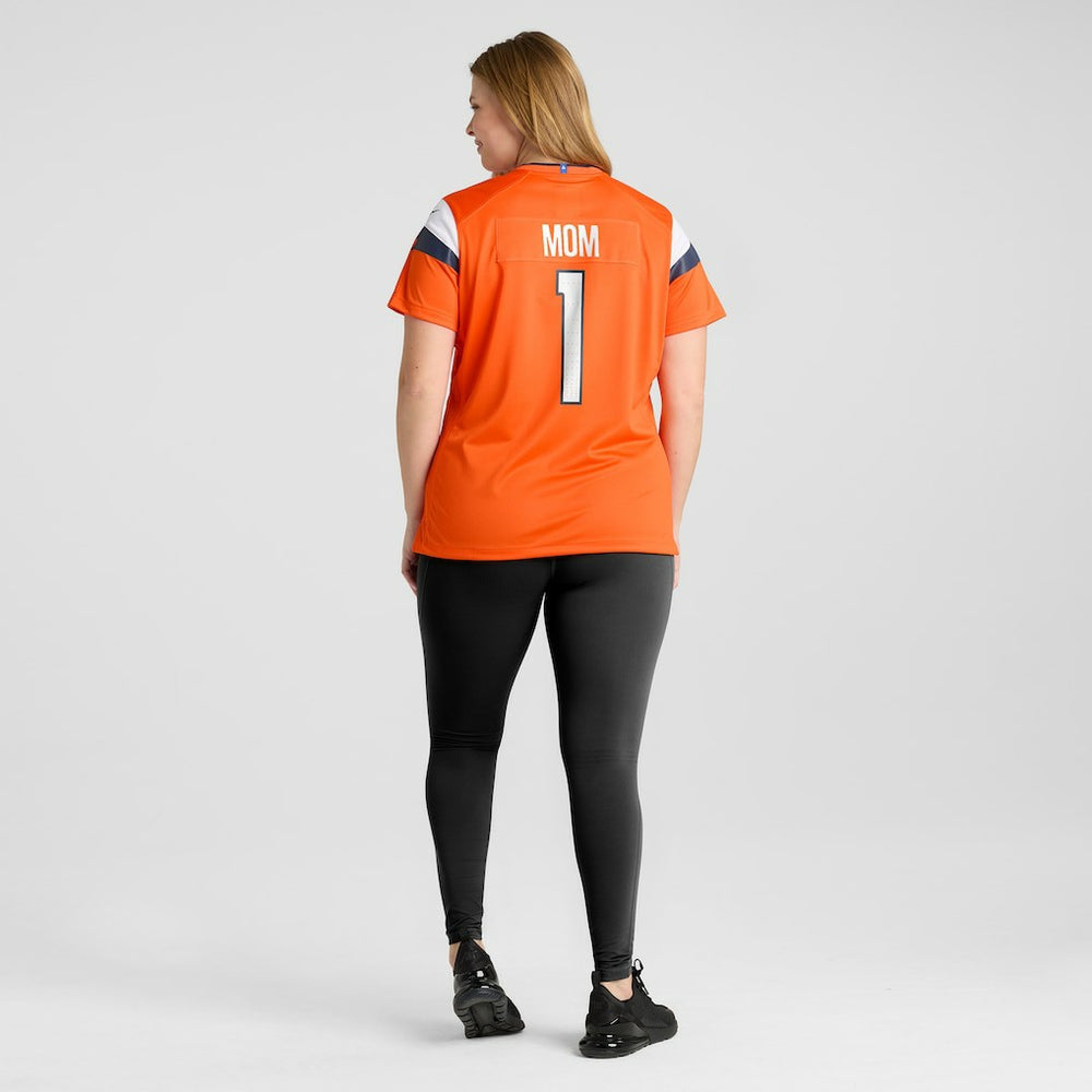 Denver Broncos Women's #1 Mom Game Jersey - Orange Jerseys