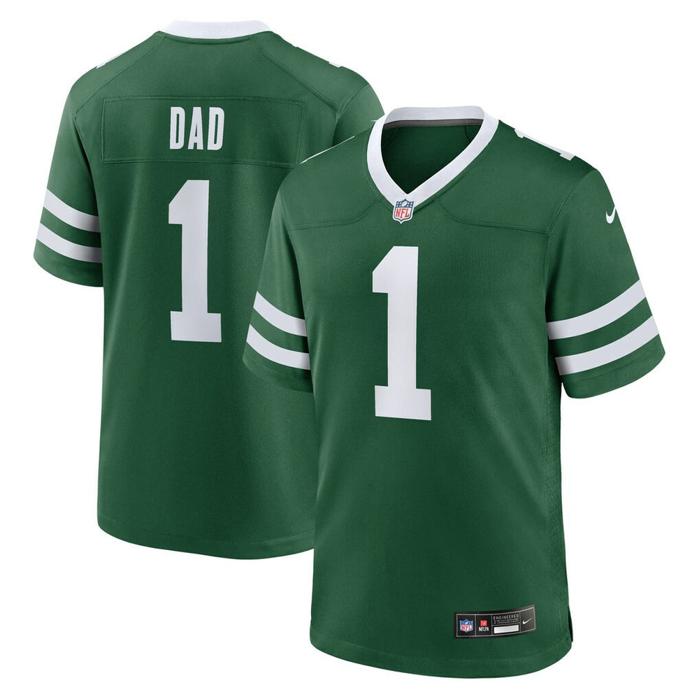 New York Jets #1 Dad Game Jersey - Legacy Green Jerseys
