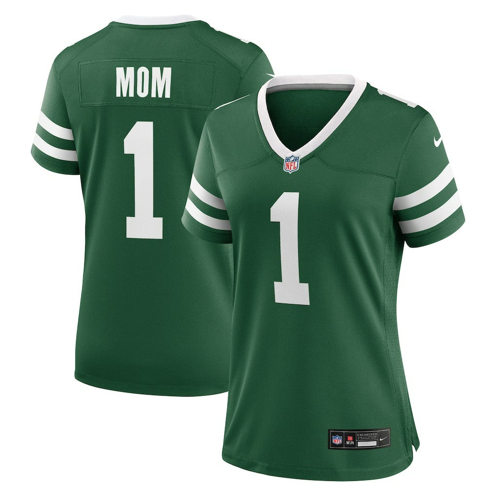 New York Jets Women's #1 Mom Game Jersey - Legacy Green Jerseys