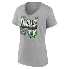 Boston Celtics Women's 2024 Eastern Conference Champions Locker Room Post Up Move V-Neck T-Shirt Steel - Fanatics