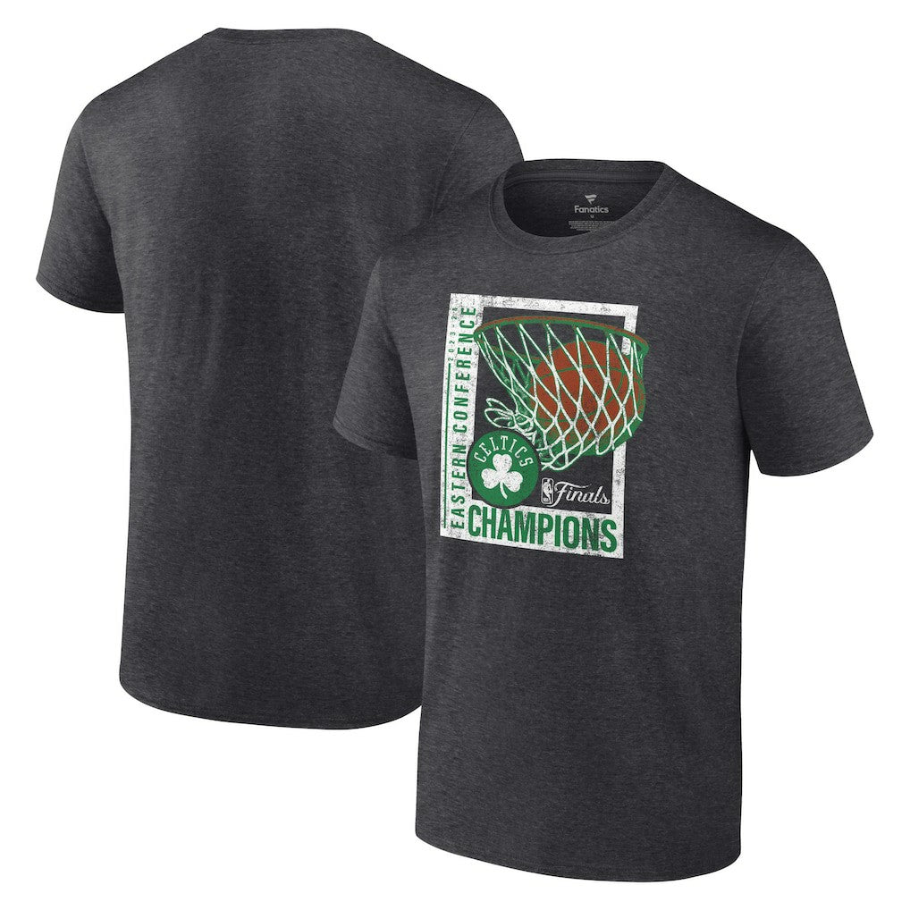 Boston Celtics 2024 Eastern Conference Champions Full Court Trap T-Shirt Heather Charcoal - Fanatics