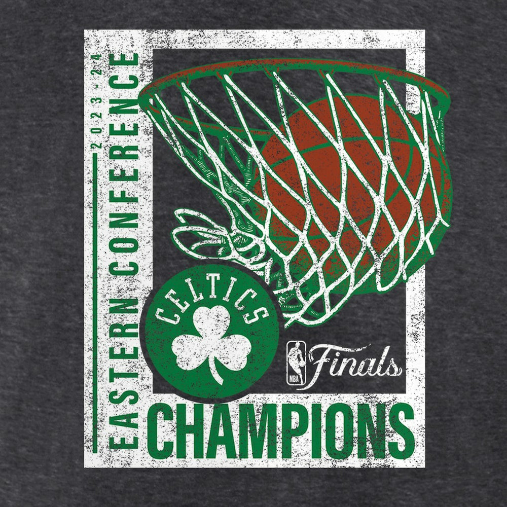 Boston Celtics 2024 Eastern Conference Champions Full Court Trap T-Shirt Heather Charcoal - Fanatics