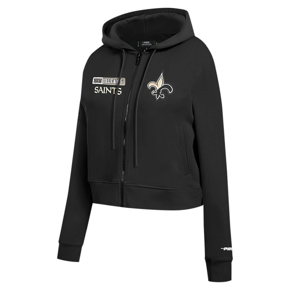New Orleans Saints Pro Standard Women's Split Logo Full-Zip Hoodie - Black Hoodies