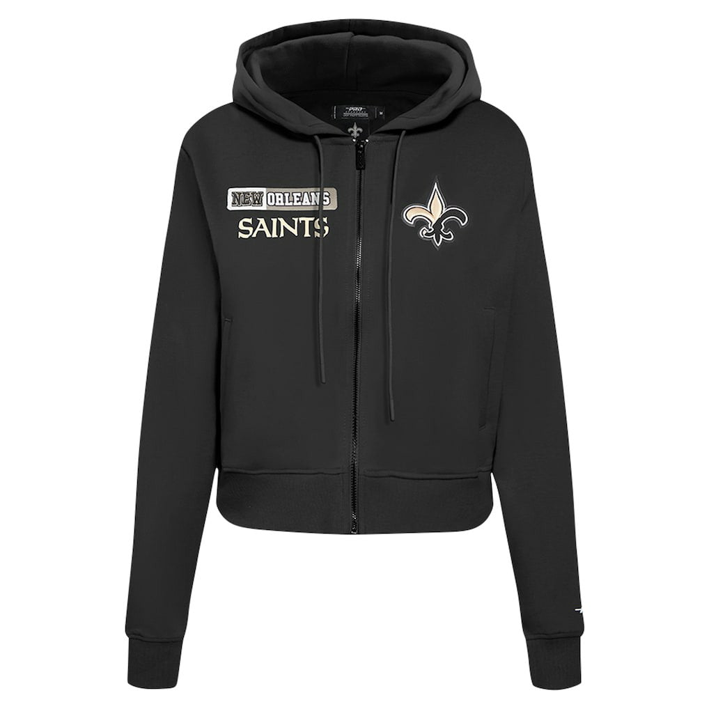 New Orleans Saints Pro Standard Women's Split Logo Full-Zip Hoodie - Black Hoodies