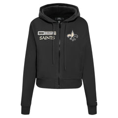 New Orleans Saints Pro Standard Women's Split Logo Full-Zip Hoodie - Black Hoodies