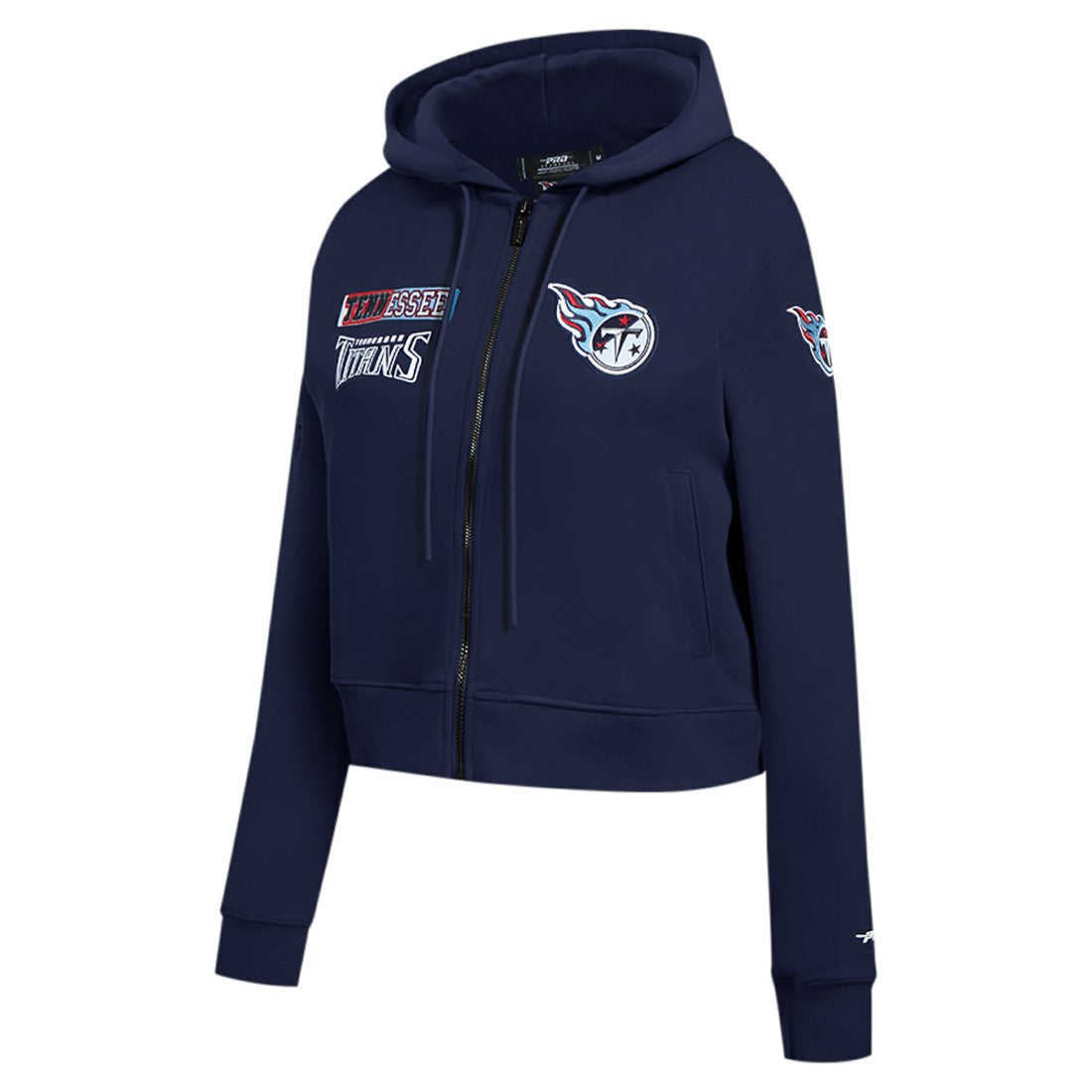 Tennessee Titans Pro Standard Women's Split Logo Full-Zip Hoodie - Navy Hoodies