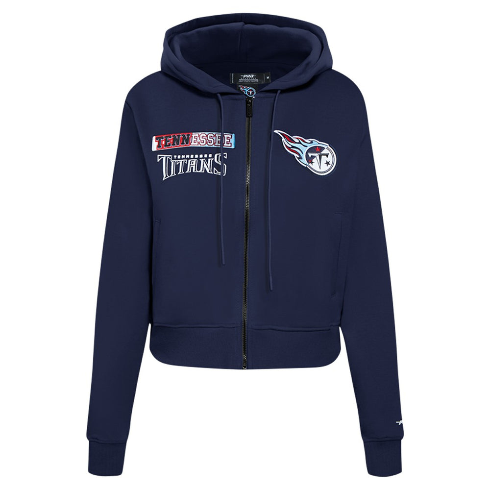 Tennessee Titans Pro Standard Women's Split Logo Full-Zip Hoodie - Navy Hoodies