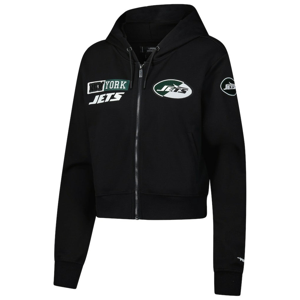 New York Jets Pro Standard Women's Split Logo Full-Zip Hoodie - Black Hoodies