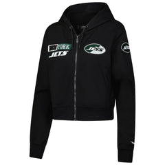 New York Jets Pro Standard Women's Split Logo Full-Zip Hoodie - Black Hoodies