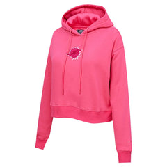 Miami Dolphins Pro Standard Women's Triple Pink Cropped Fleece Pullover Hoodie - Pink Hoodies