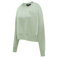 Jacksonville Jaguars Pro Standard Women's Oversized Cropped Neutral Pullover Sweatshirt - Light Green Pullover