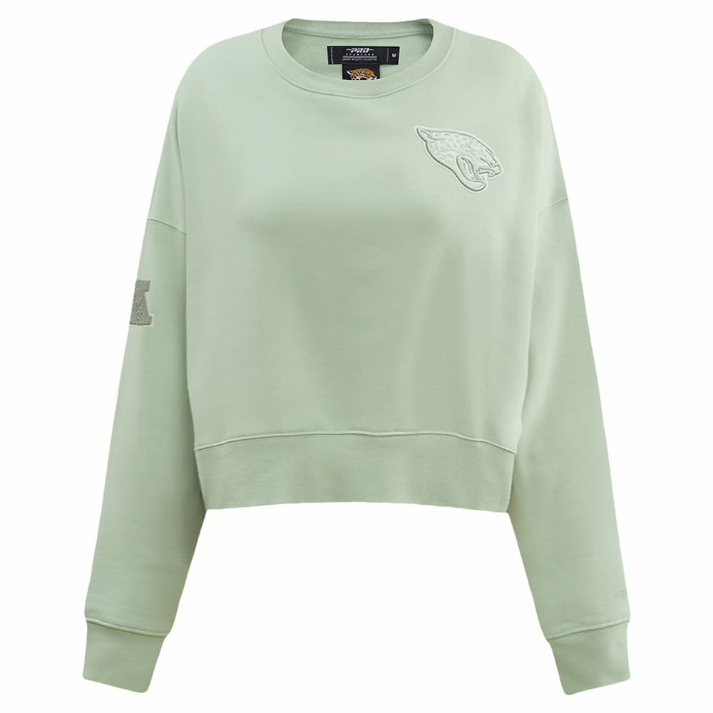 Jacksonville Jaguars Pro Standard Women's Oversized Cropped Neutral Pullover Sweatshirt - Light Green Pullover