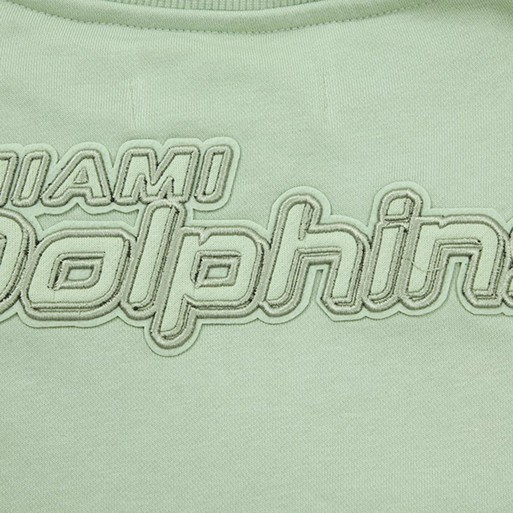 Miami Dolphins Pro Standard Women's Oversized Cropped Neutral Pullover Sweatshirt - Light Green Pullover