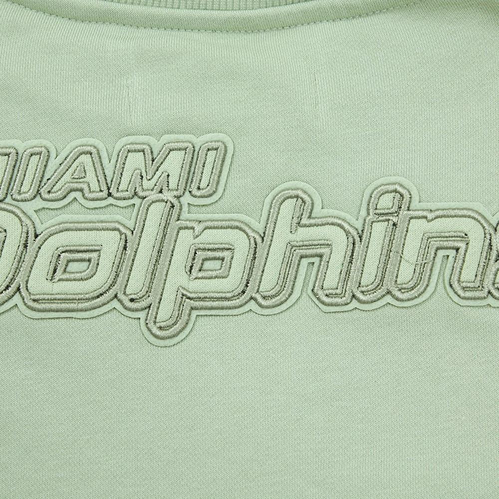 Miami Dolphins Pro Standard Women's Oversized Cropped Neutral Pullover Sweatshirt - Light Green Pullover