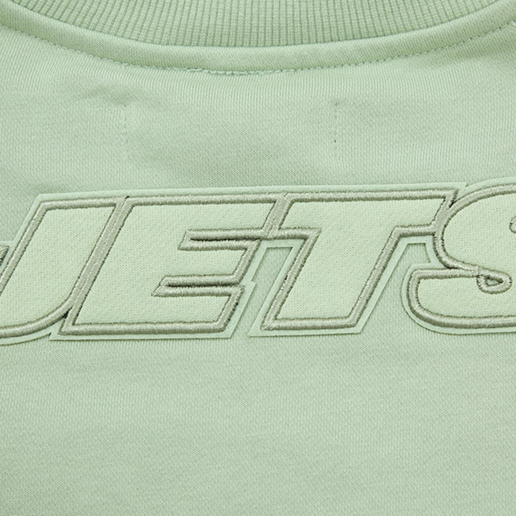New York Jets Pro Standard Women's Oversized Cropped Neutral Pullover Sweatshirt - Light Green Pullover