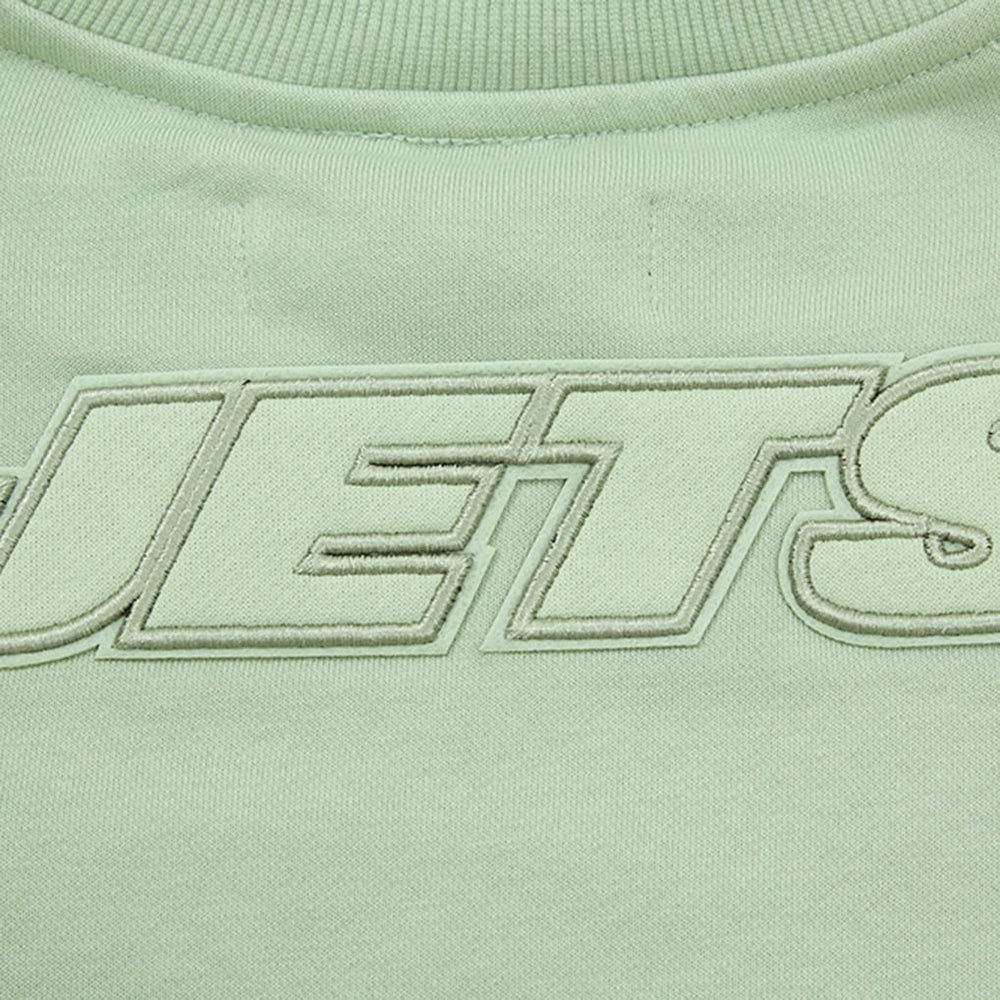 New York Jets Pro Standard Women's Oversized Cropped Neutral Pullover Sweatshirt - Light Green Pullover