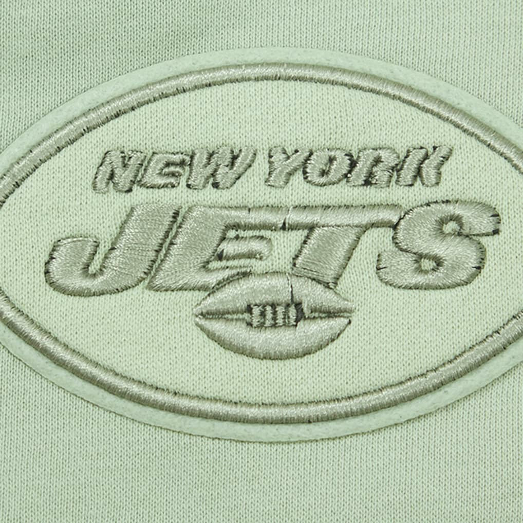 New York Jets Pro Standard Women's Oversized Cropped Neutral Pullover Sweatshirt - Light Green Pullover