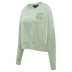 New York Giants Pro Standard Women's Oversized Cropped Neutral Pullover Sweatshirt - Light Green Pullover