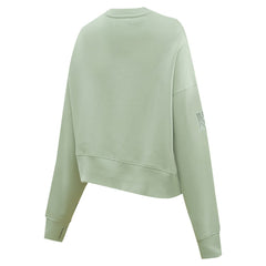 New York Giants Pro Standard Women's Oversized Cropped Neutral Pullover Sweatshirt - Light Green Pullover